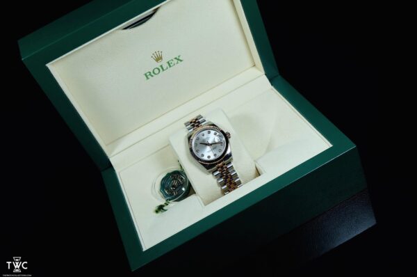 DATEJUST SILVER DIAMOND TWO TONE ROSE GOLD BOYSIZE - Image 4